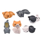 Cartoon Lucky Cat Miniature Set (6pcs)
