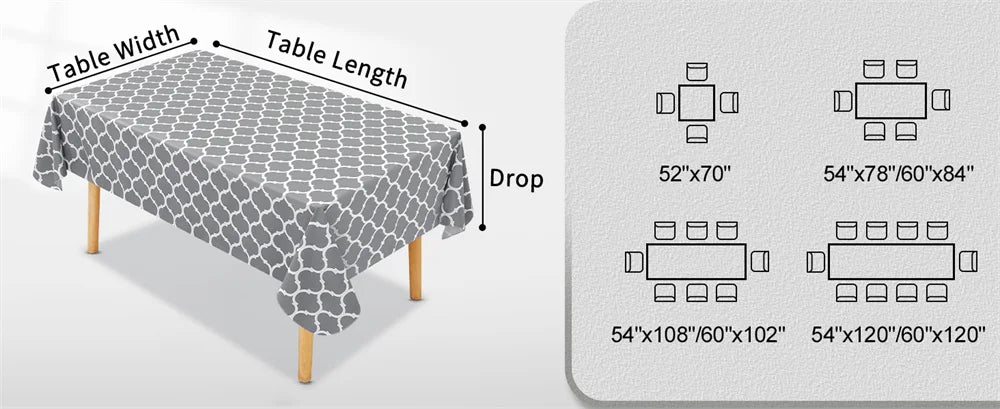 Waterproof PVC Rectangular Tablecloth