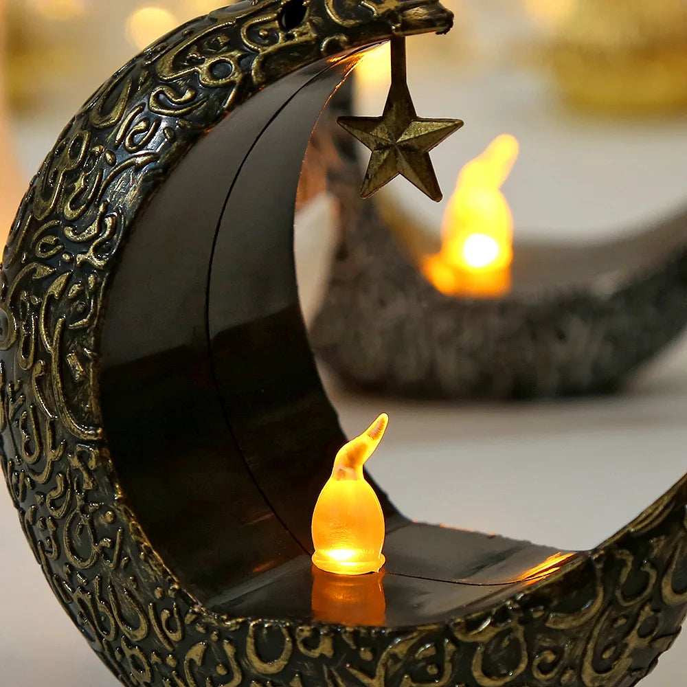 LED Star Moon Ramadan Candle Lamp