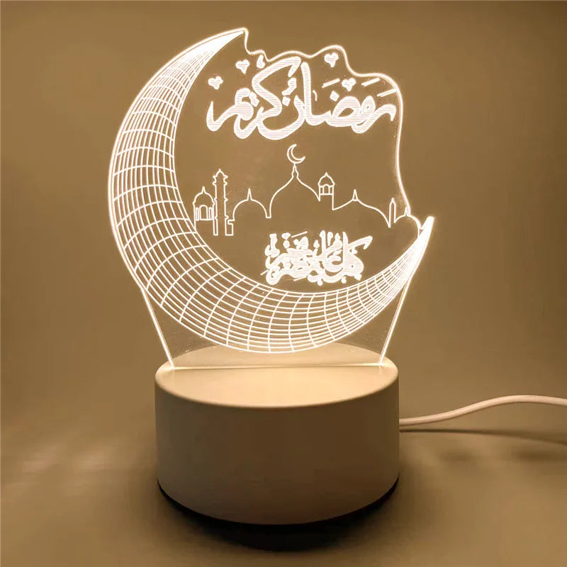 USB 3D LED Eid Mubarak Night Light