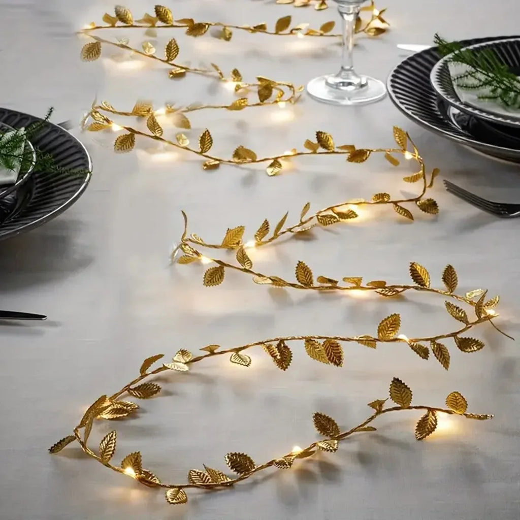 Golden Leaves LED Fairy String Lights (2M 20LED)