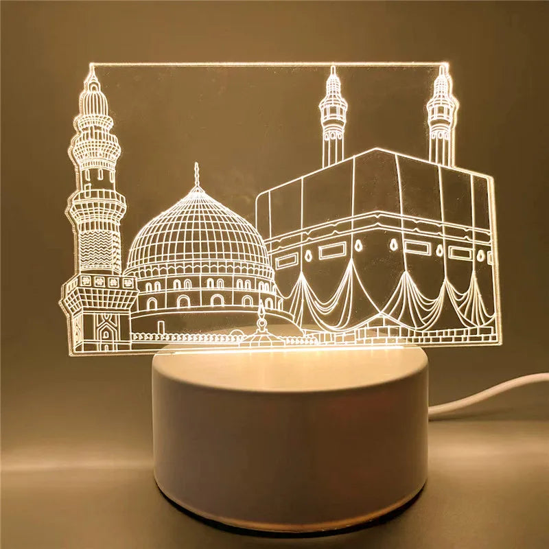 USB 3D LED Eid Mubarak Night Light