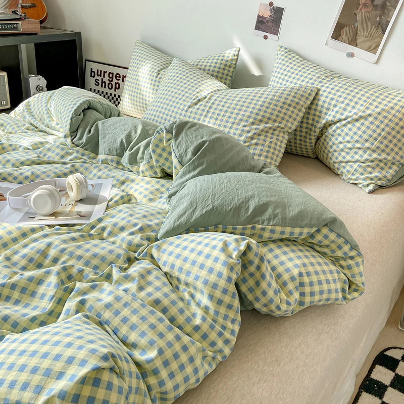 Plaid Duvet Cover (Skin-Friendly, Double-Sided)