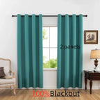 100% Blackout Solid Curtains (2 Panels)