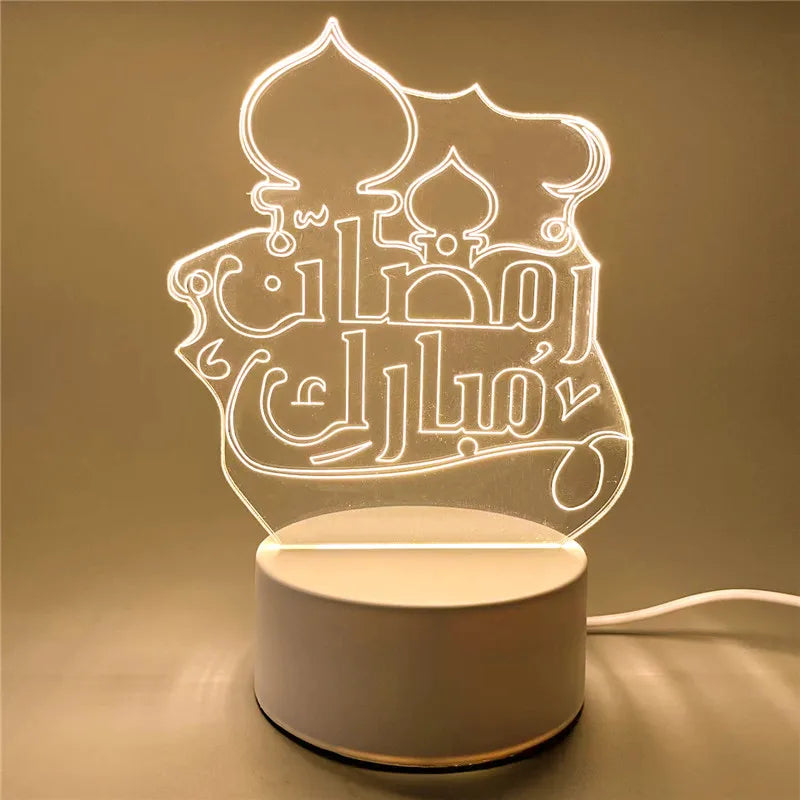 USB 3D LED Eid Mubarak Night Light