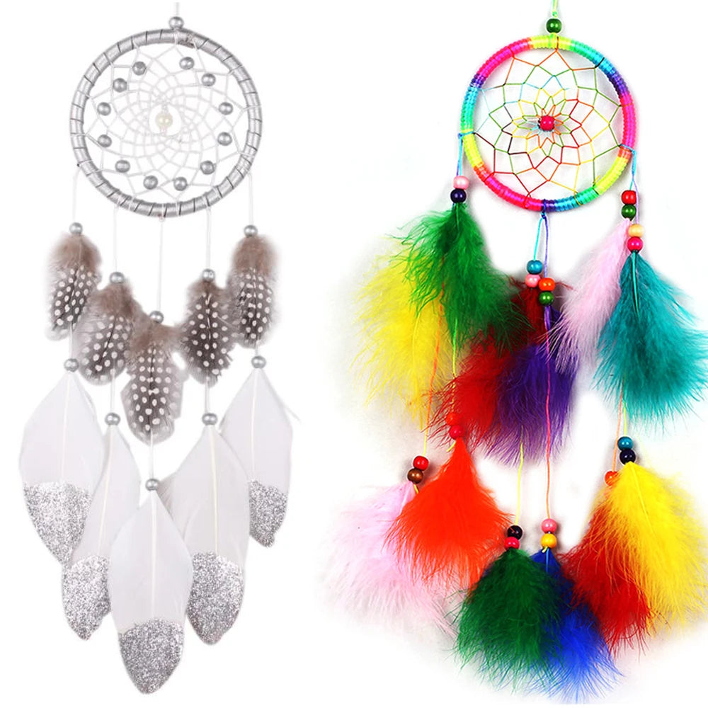 Handmade Feather Dream Catcher Hanging Decor