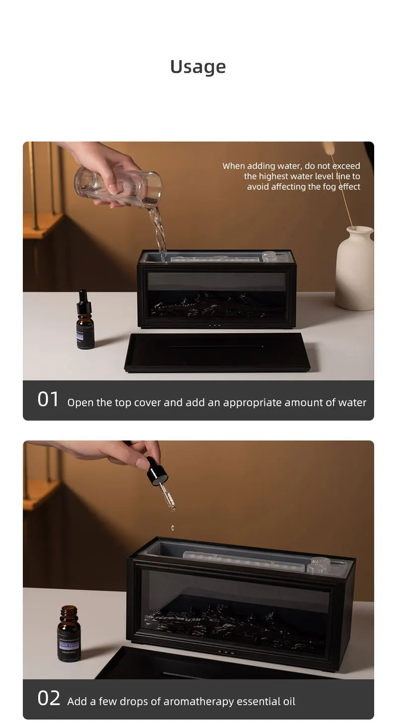 Fireplace Flame Aroma Diffuser Humidifier
