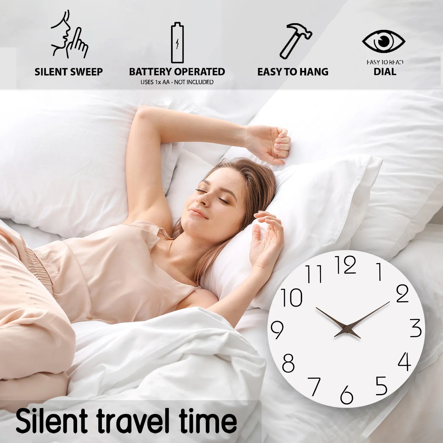 Modern Wooden Silent Wall Clock