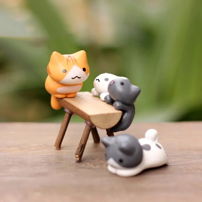 Cartoon Lucky Cat Miniature Set (6pcs)