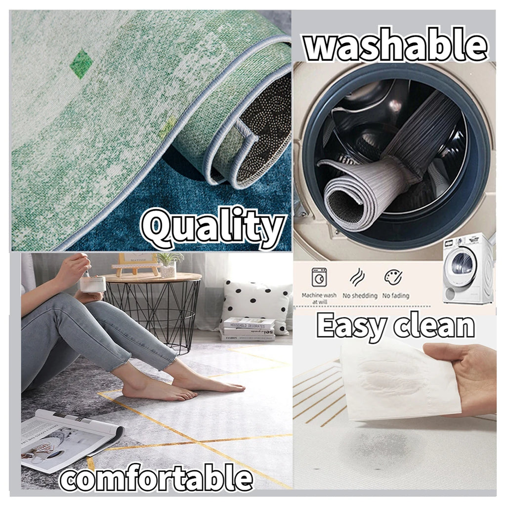 Modern Minimalist Washable Area Rug