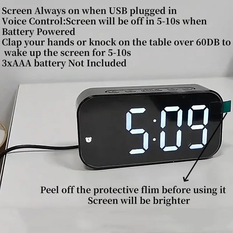 Voice Control LED Alarm Clock