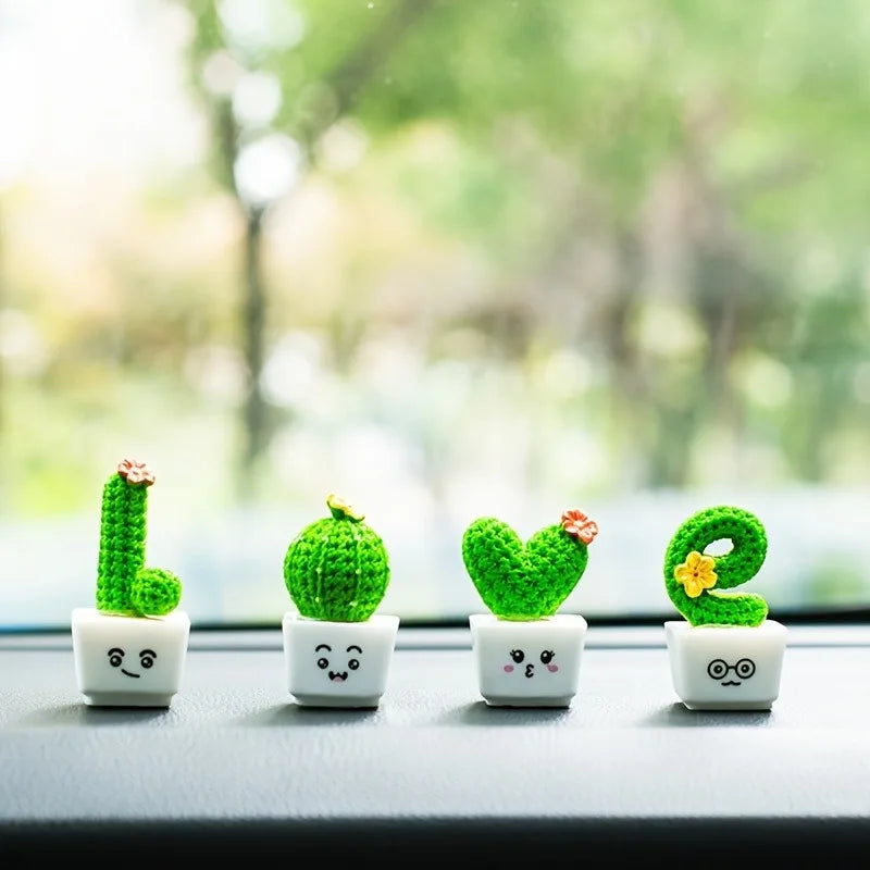 4-Piece Love & Cactus Figurine Set