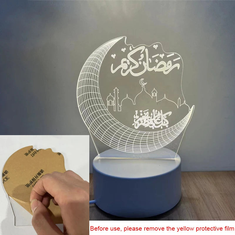 USB 3D LED Eid Mubarak Night Light