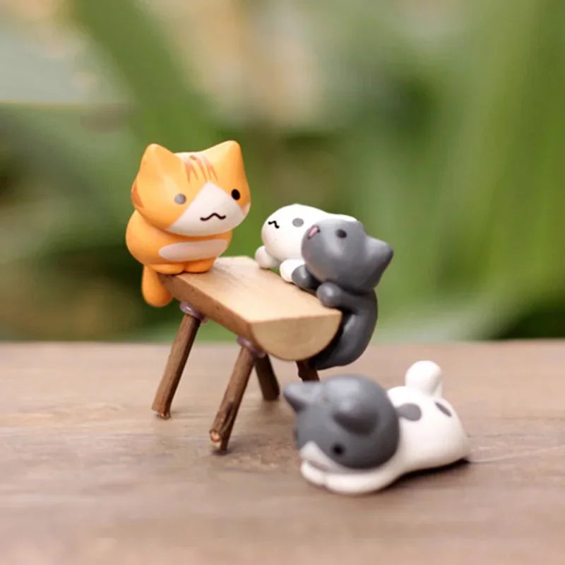 Cartoon Lucky Cat Miniature Set (6pcs)