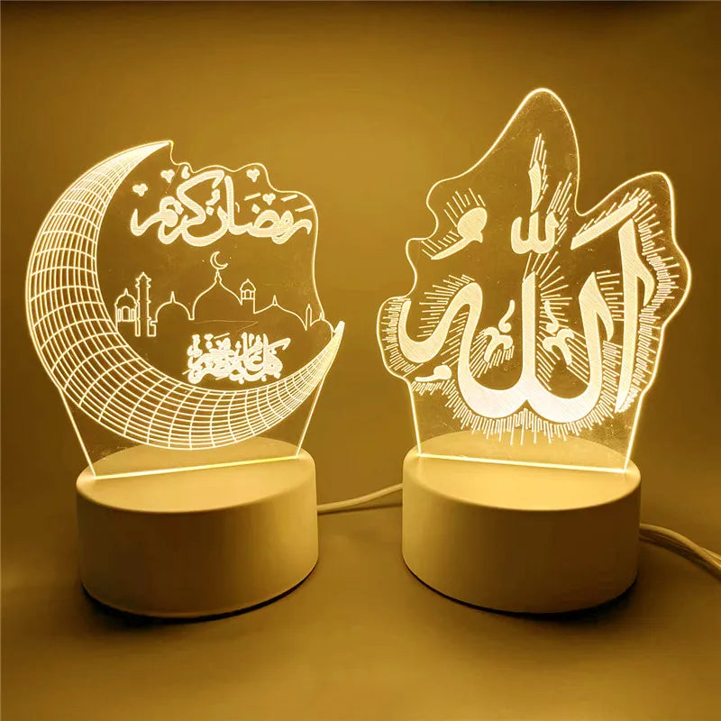 USB 3D LED Eid Mubarak Night Light