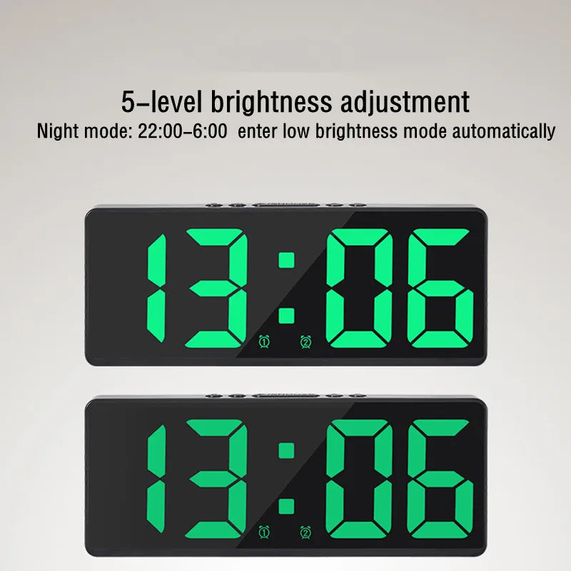 Voice Control LED Digital Alarm Clock