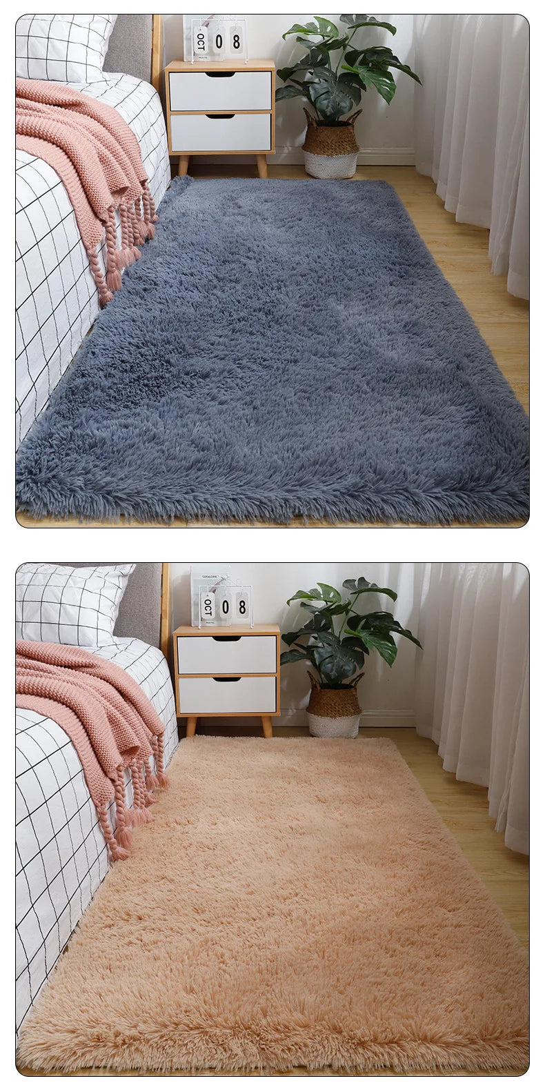Nordic Tie-Dye Long Pile Area Rug