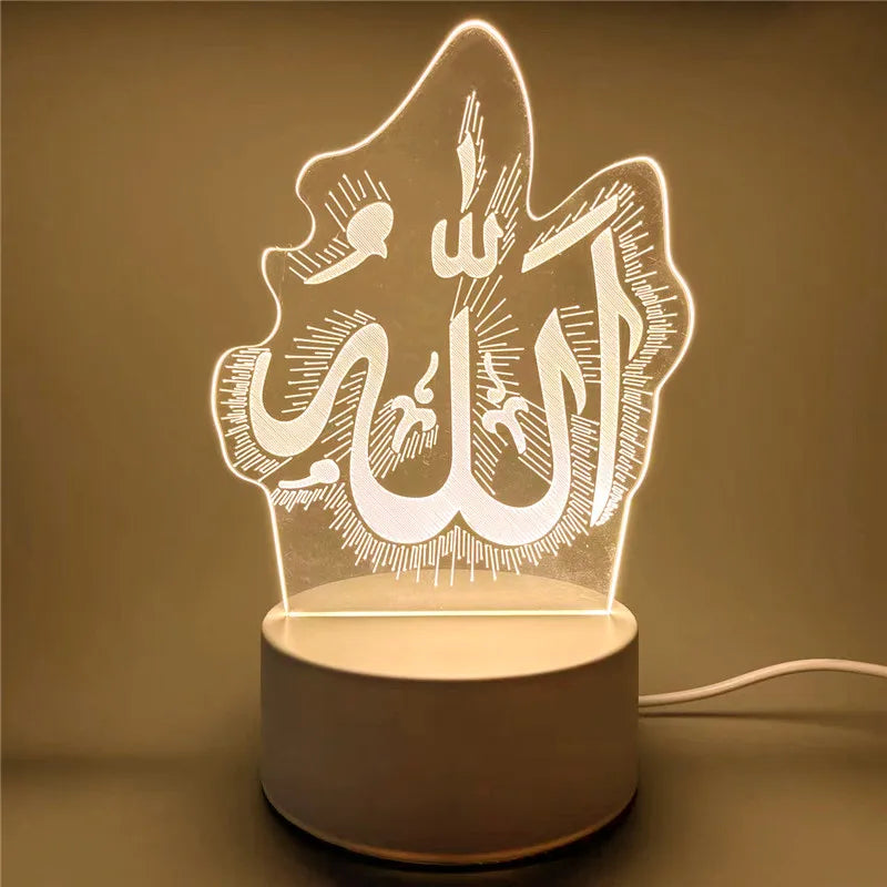 USB 3D LED Eid Mubarak Night Light