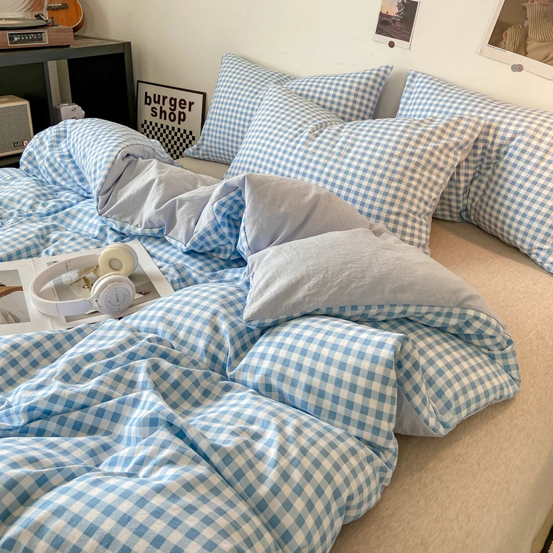 Plaid Duvet Cover (Skin-Friendly, Double-Sided)