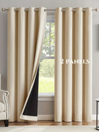 100% Blackout Solid Curtains (2 Panels)