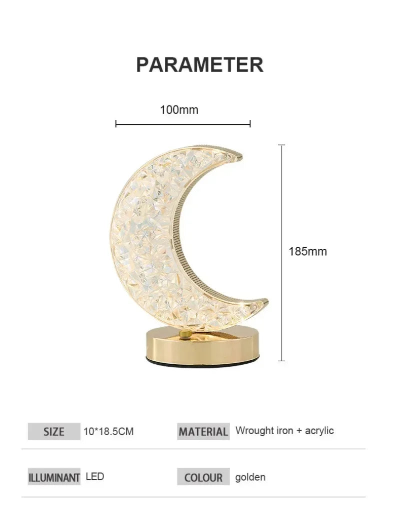 Crystal Touch Dimming Moon Night Light