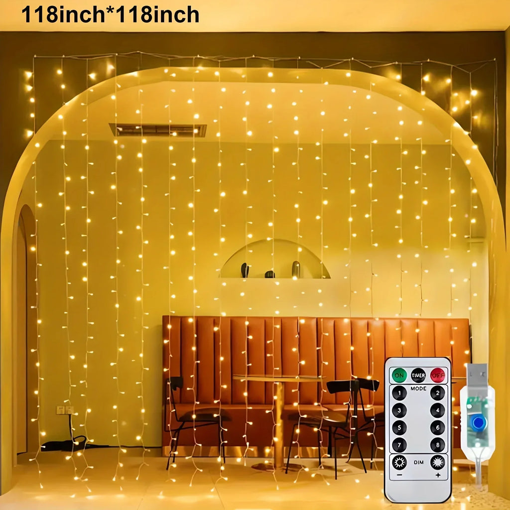 USB Curtain Fairy Lights with Remote