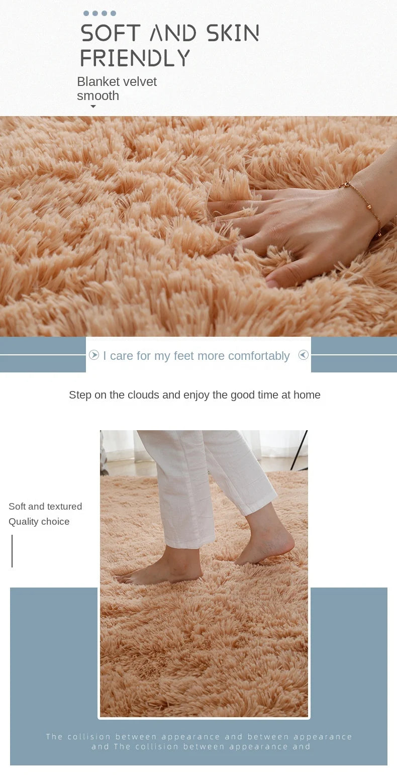 Nordic Tie-Dye Long Pile Area Rug