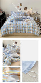 Plaid Duvet Cover (Skin-Friendly, Double-Sided)