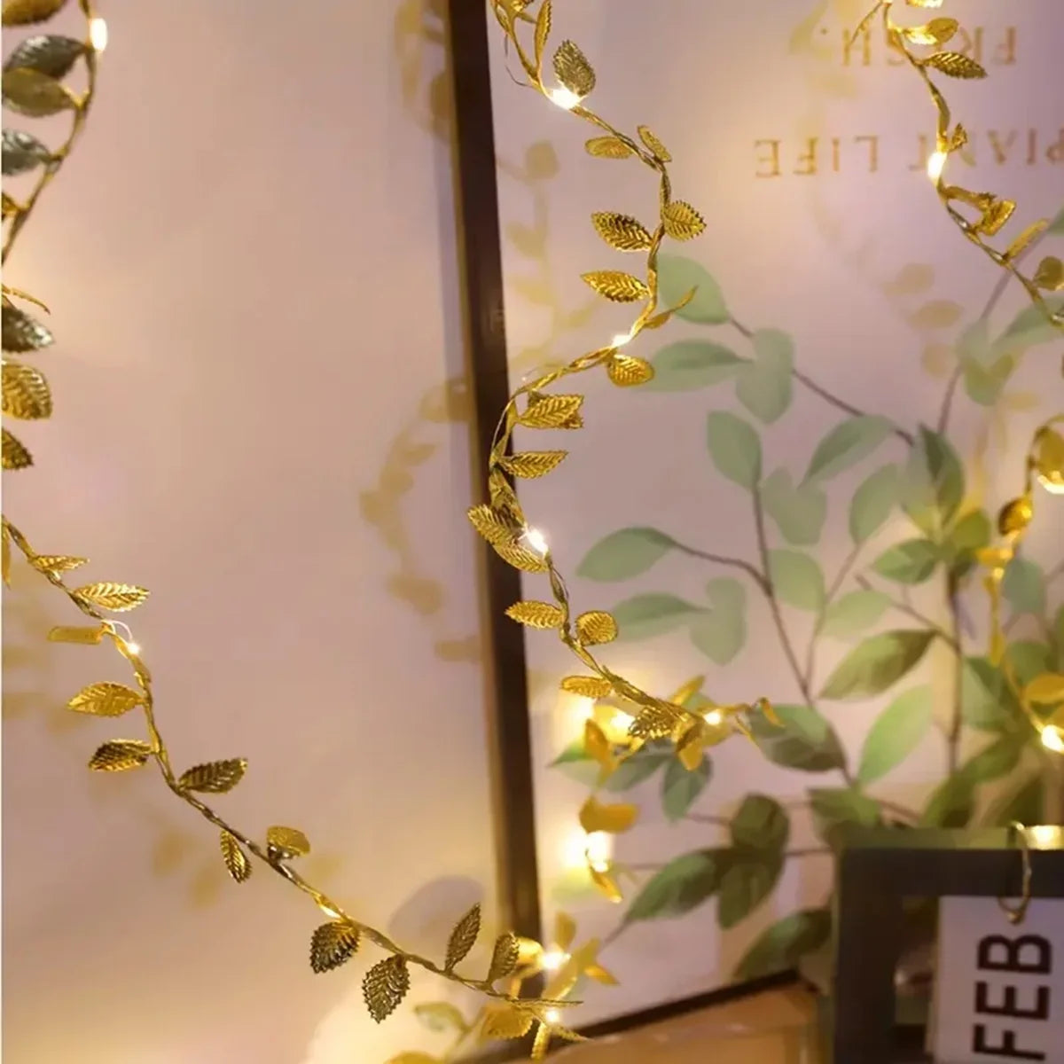 Golden Leaves LED Fairy String Lights (2M 20LED)