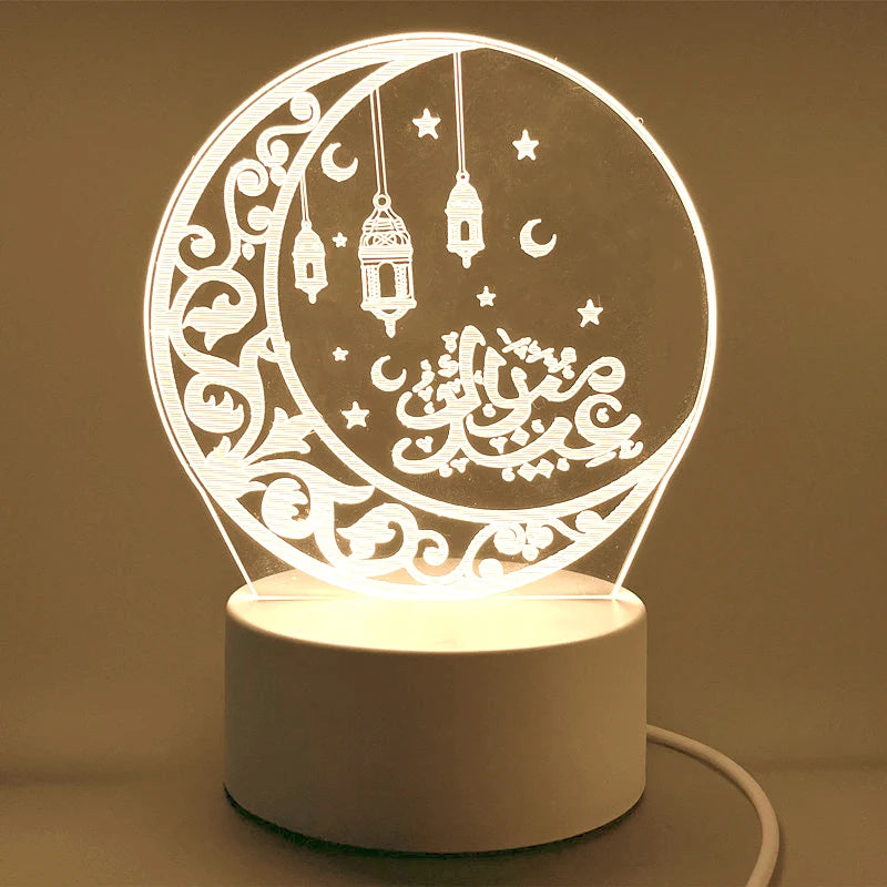 USB 3D LED Eid Mubarak Night Light