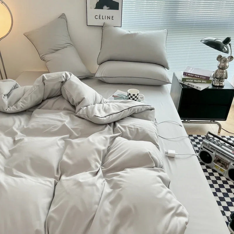 Solid Color Bedding Set (Simple Style)