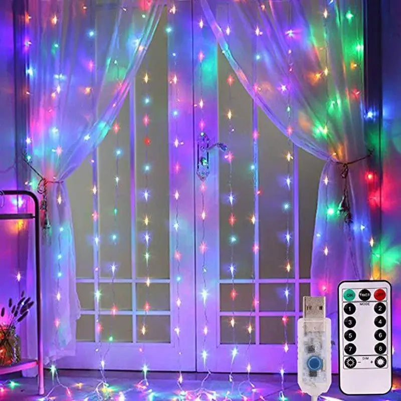 USB Curtain Fairy Lights with Remote (8 Modes)