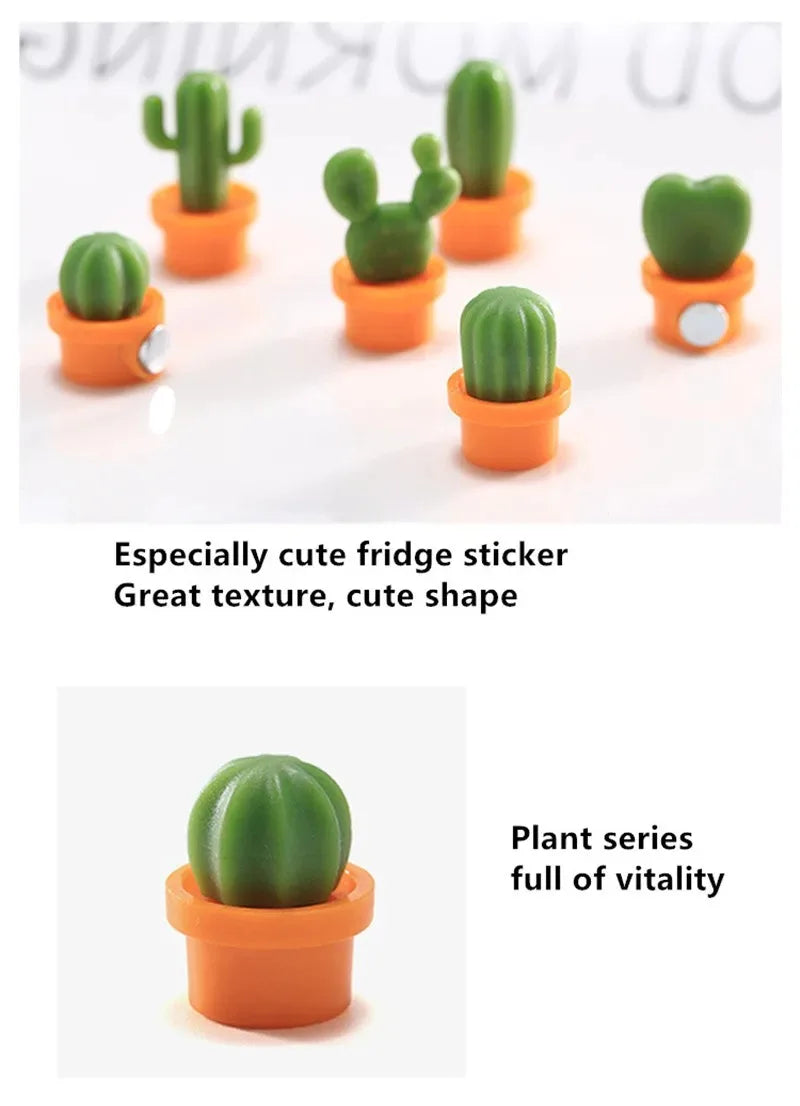 3D Succulent Fridge Magnet Set (6pcs)