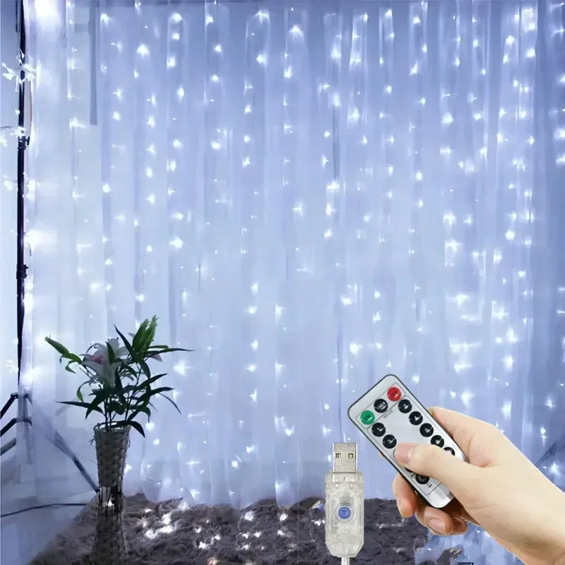 USB Curtain Fairy Lights with Remote (8 Modes)