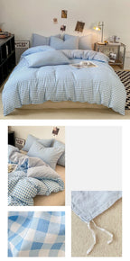 Plaid Duvet Cover (Skin-Friendly, Double-Sided)
