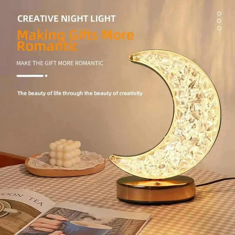 Crystal Touch Dimming Moon Night Light