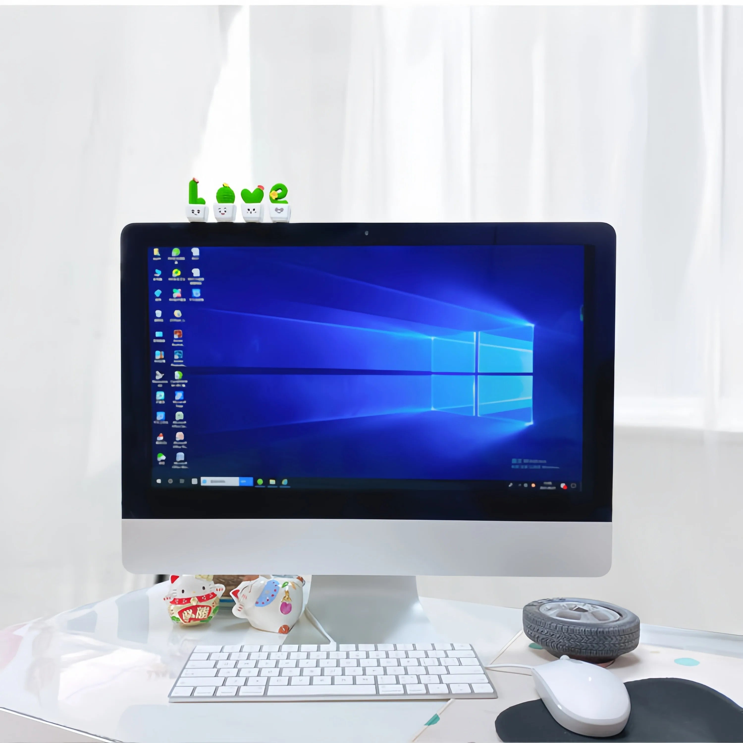 4-Piece Love & Cactus Figurine Set