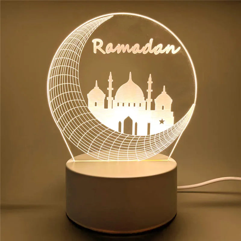 USB 3D LED Eid Mubarak Night Light