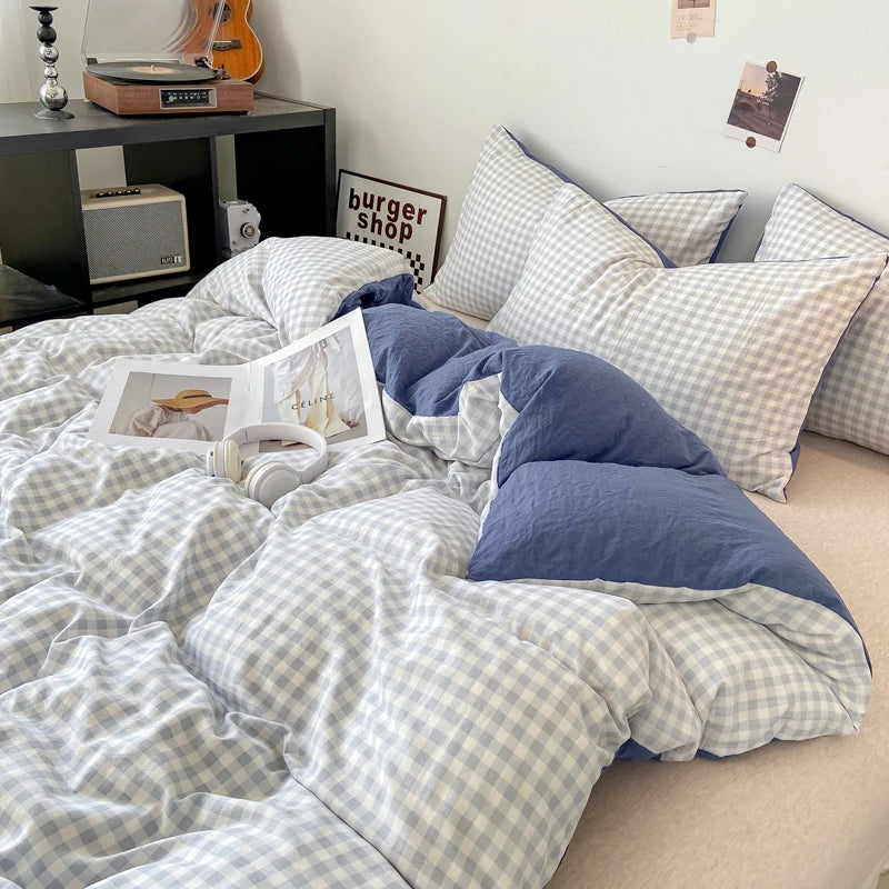 Plaid Duvet Cover (Skin-Friendly, Double-Sided)