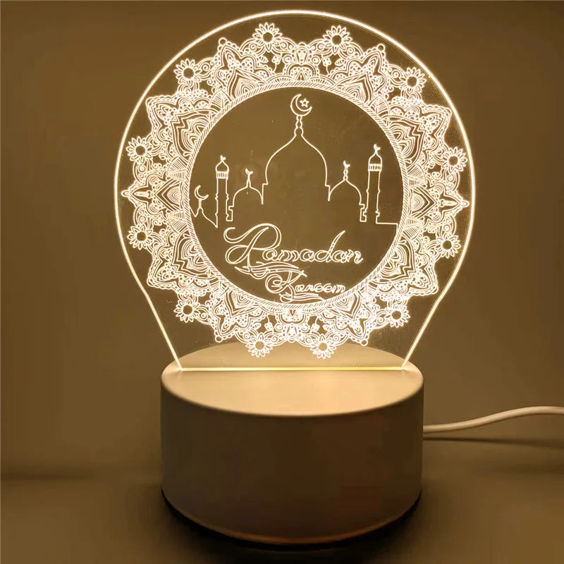 USB 3D LED Eid Mubarak Night Light