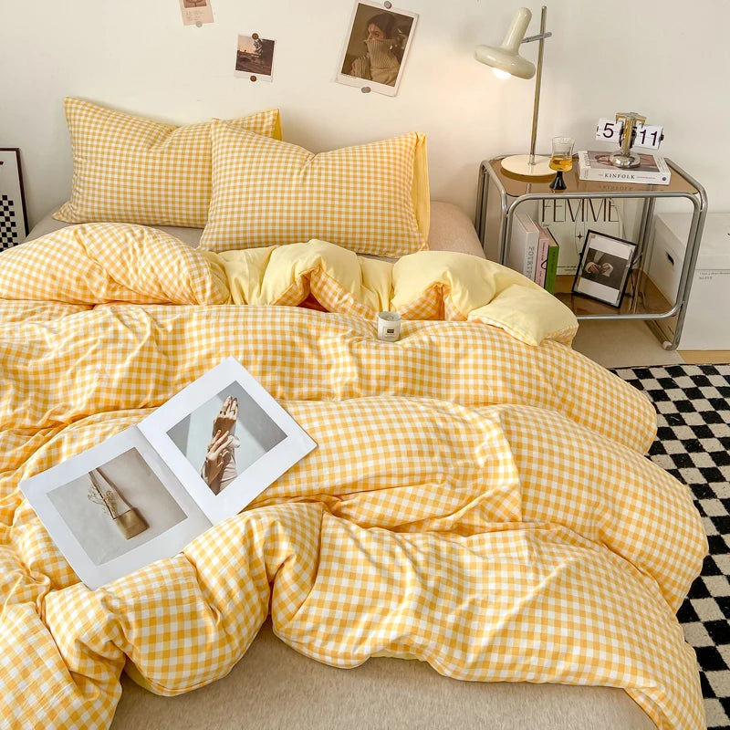 Plaid Duvet Cover (Skin-Friendly, Double-Sided)