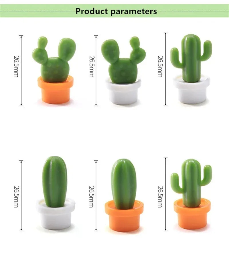 3D Succulent Fridge Magnet Set (6pcs)