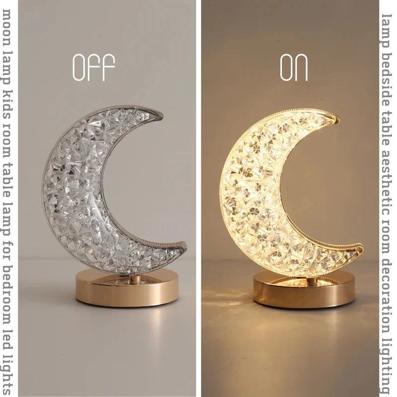 Crystal Touch Dimming Moon Night Light