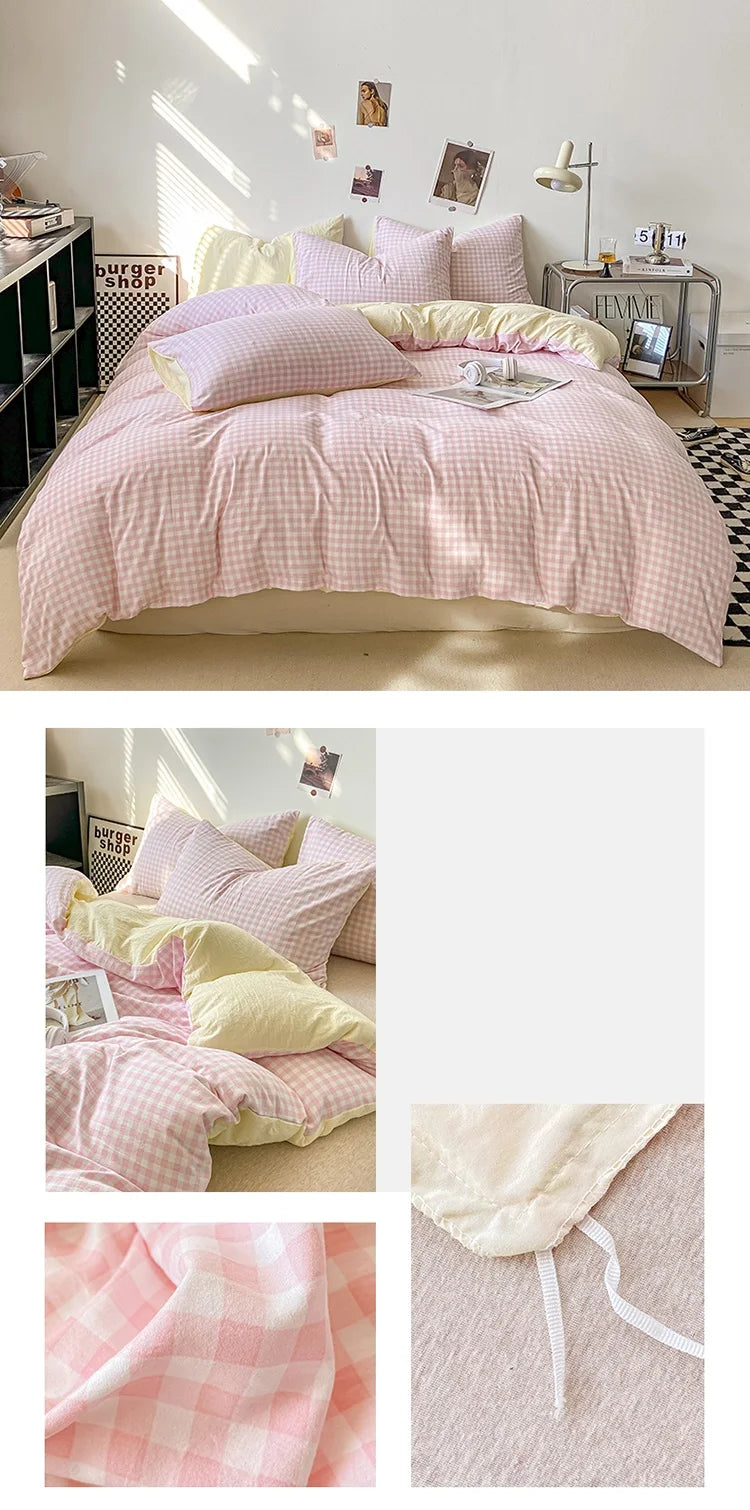Plaid Duvet Cover (Skin-Friendly, Double-Sided)
