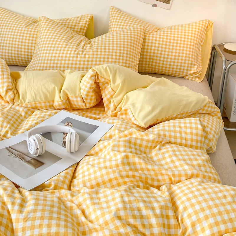 Plaid Duvet Cover (Skin-Friendly, Double-Sided)