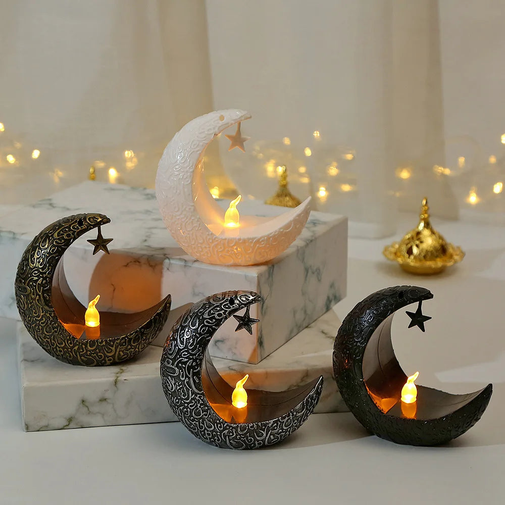 LED Star Moon Ramadan Candle Lamp