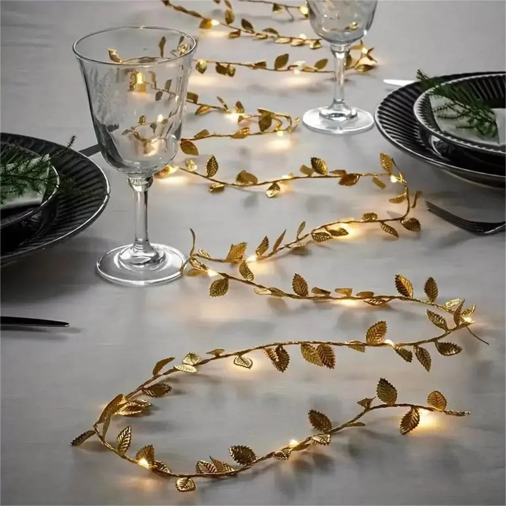 Golden Leaves LED Fairy String Lights (2M 20LED)