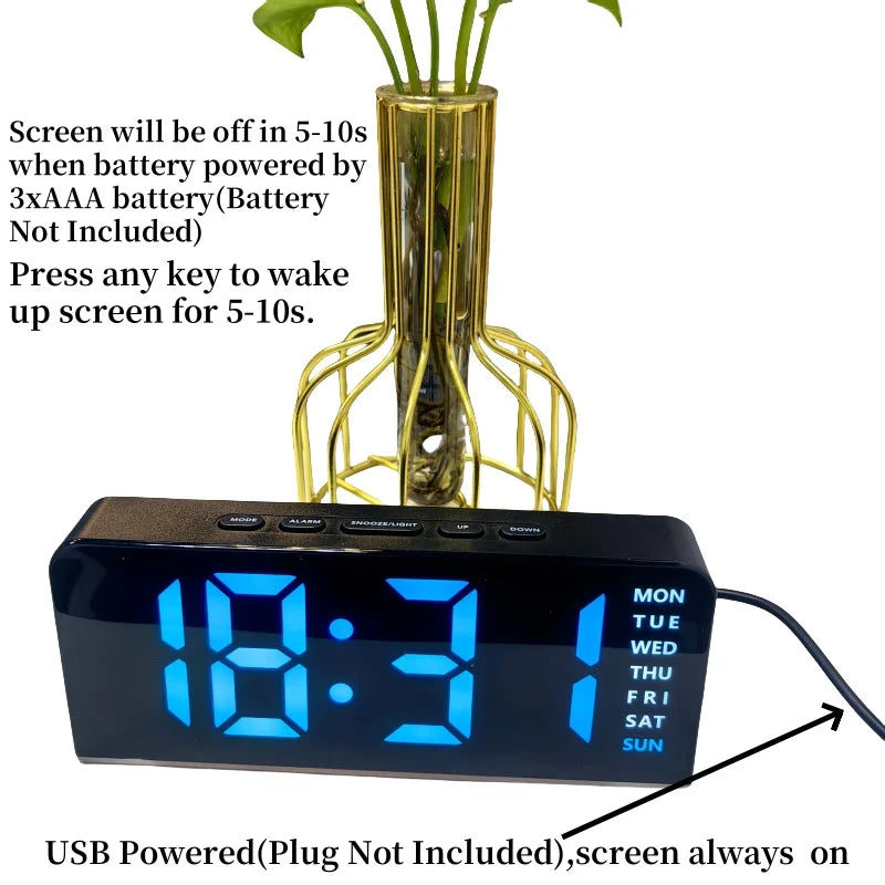 USB LED Alarm Clock with Mood Light