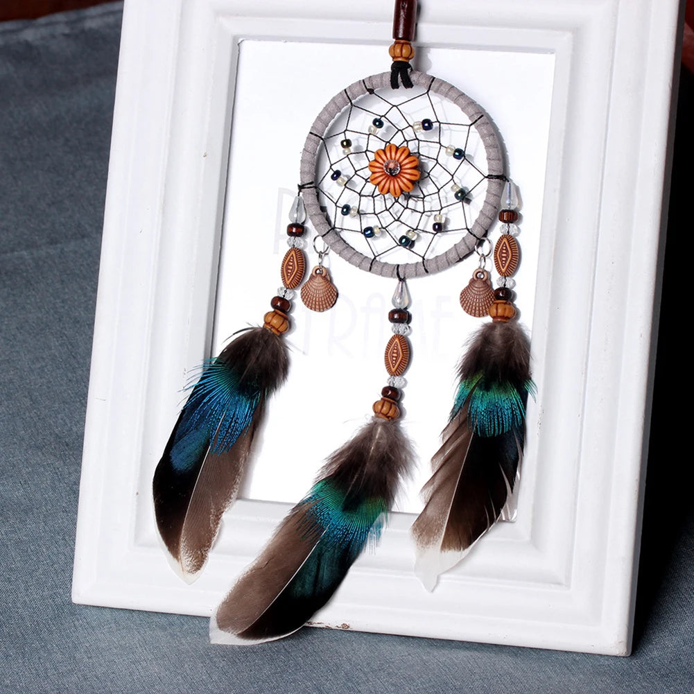 Handmade Feather Dream Catcher Hanging Decor