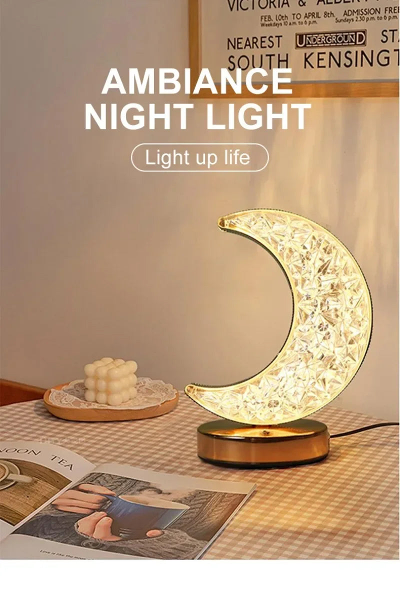 Crystal Touch Dimming Moon Night Light